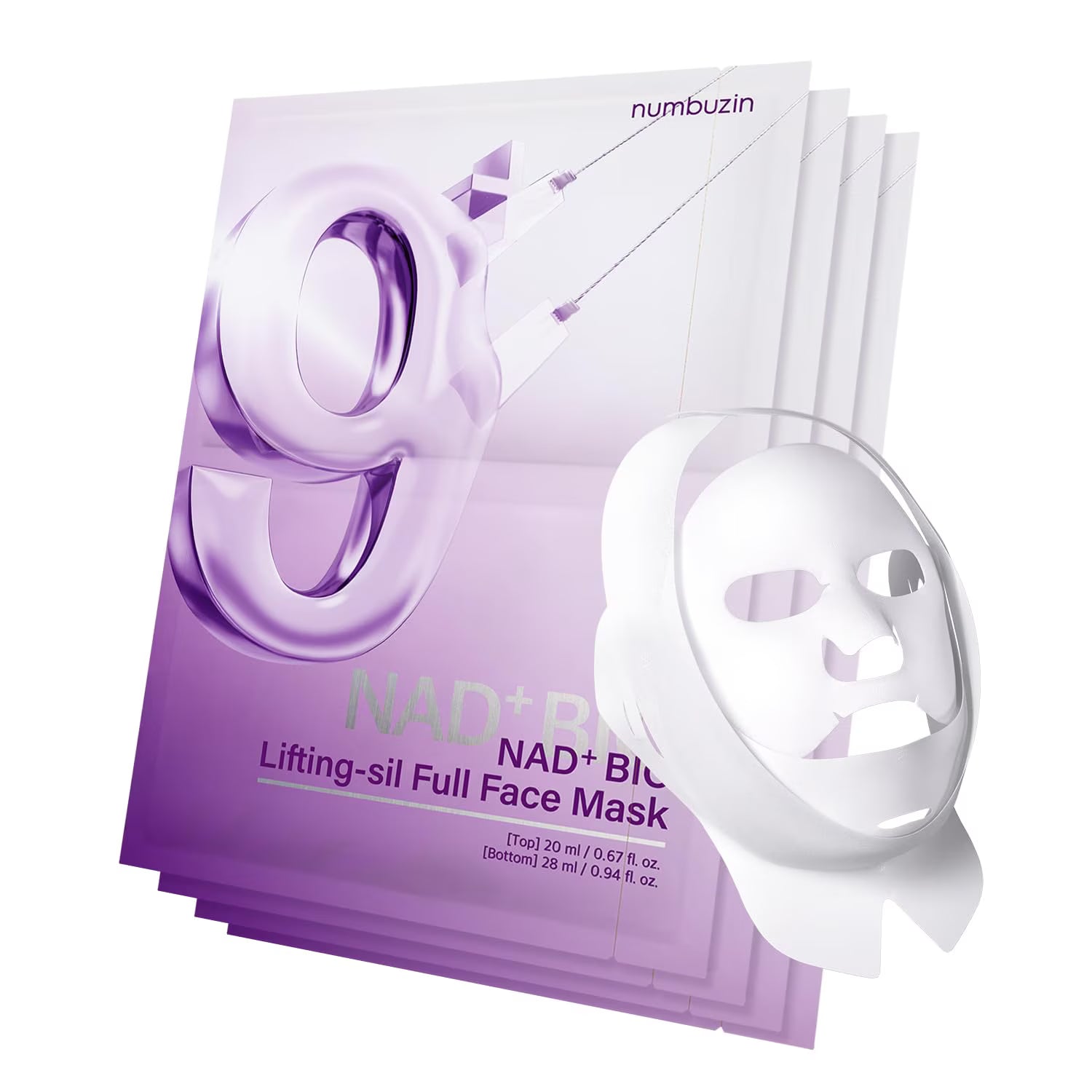 Numbuzin No.9 NAD+ BIO Lifting-sil Full Face Mask Set 4 pieces